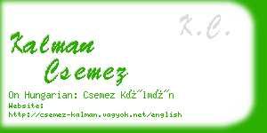 kalman csemez business card